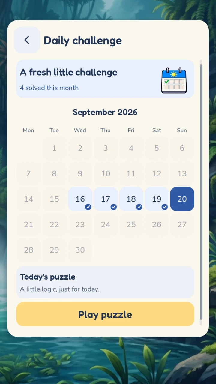 A new puzzle every day: the daily screen in Monodoku