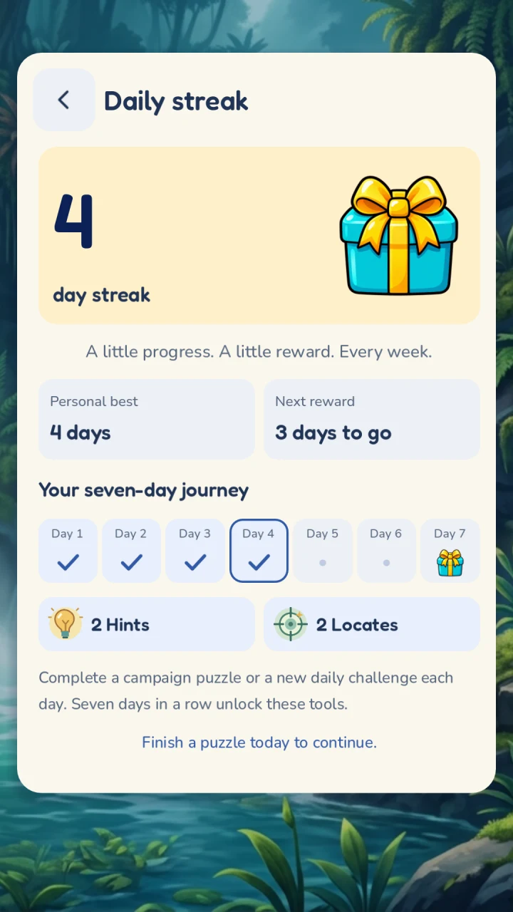 Keep your streak: the streak screen in Monodoku