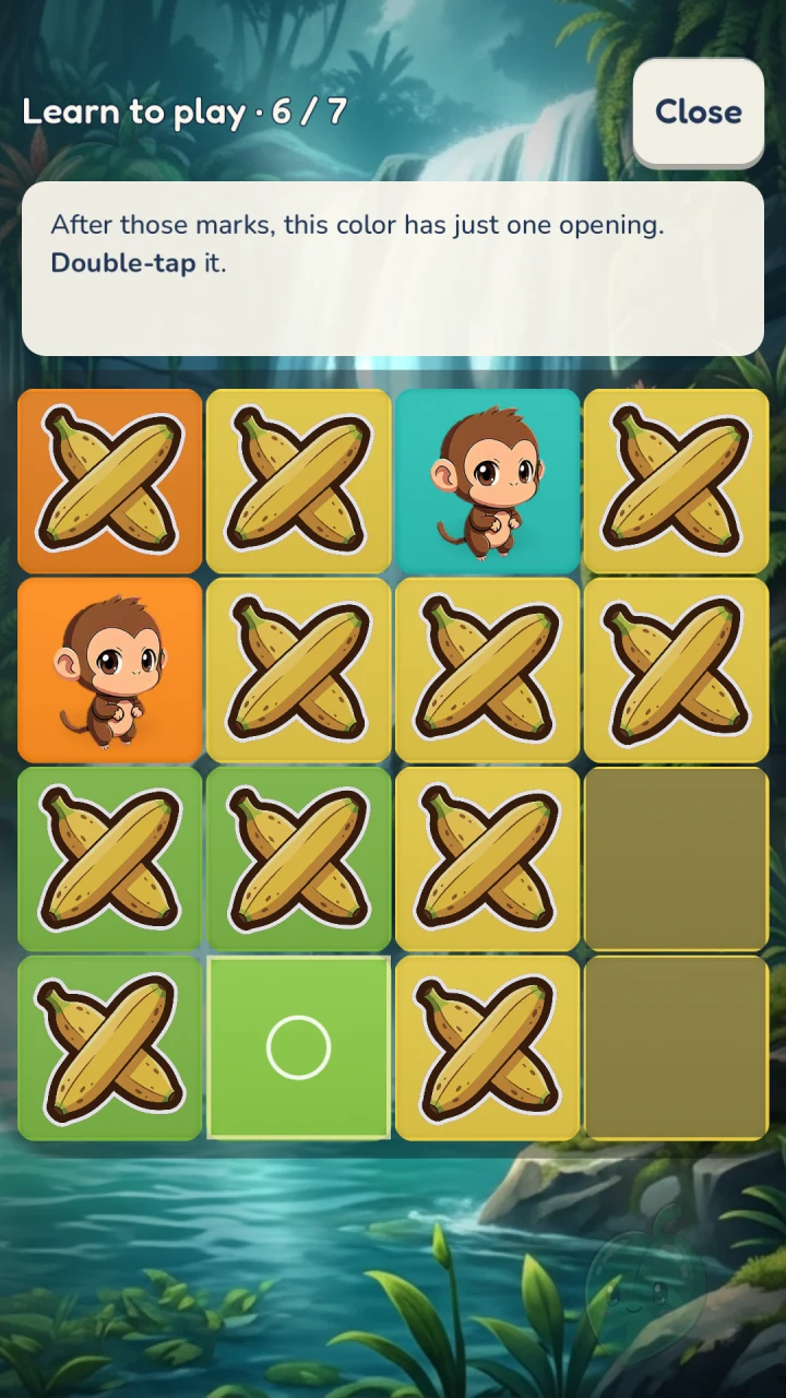 Learn by playing: the tutorial screen in Monodoku